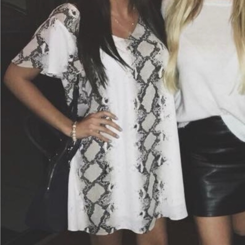 Buddy Love Snake Print Mini Dress
